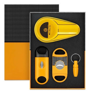 Kit Presente Para Charuto Cinzeiro Furador Cortador Reto E V