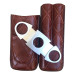 Case Bolsa Porta 2 Charutos P/ Viagem Couro E Cortador Inox
